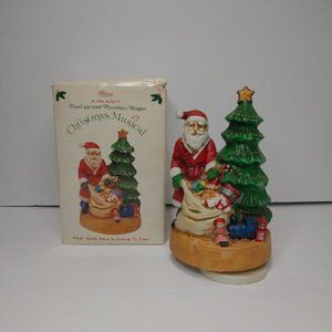 Vintage Whitney China Hand Painted Porcelain Bisque Christmas Musical 8" Statue